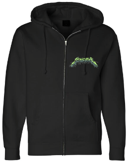 Justice Black Zip Hoodie INVISIBLE HAND
