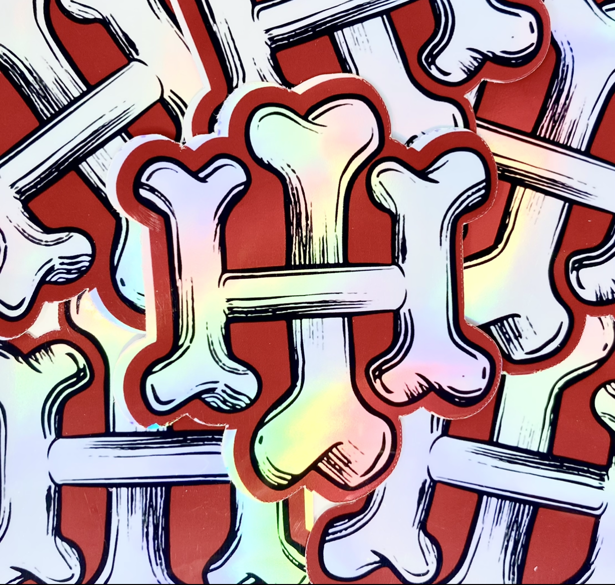 IH Bones Holographic Sticker